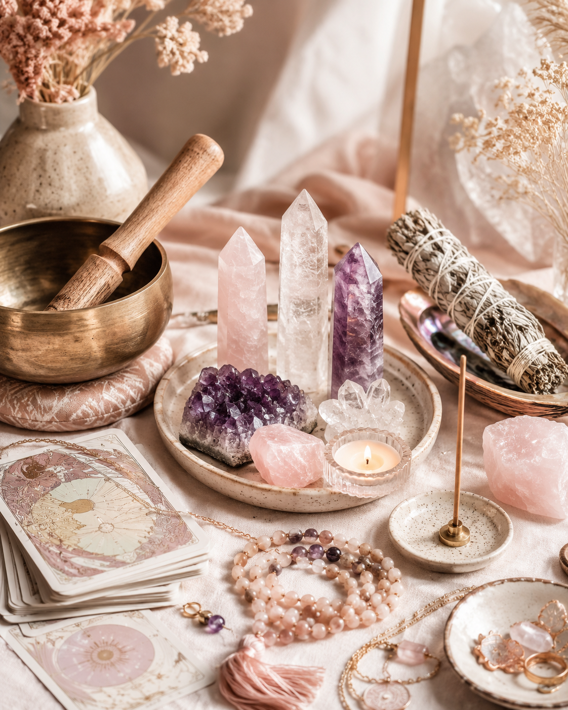 Handpicked healing crystals from The Hope Tarot